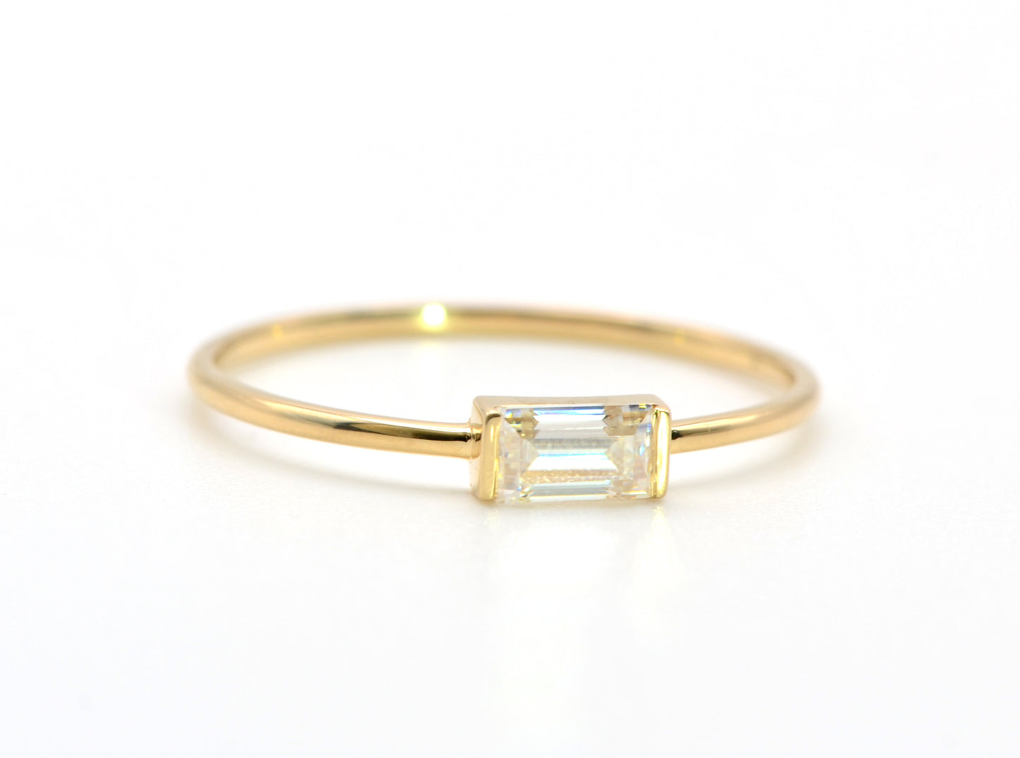 Moissanite Baguette Ring