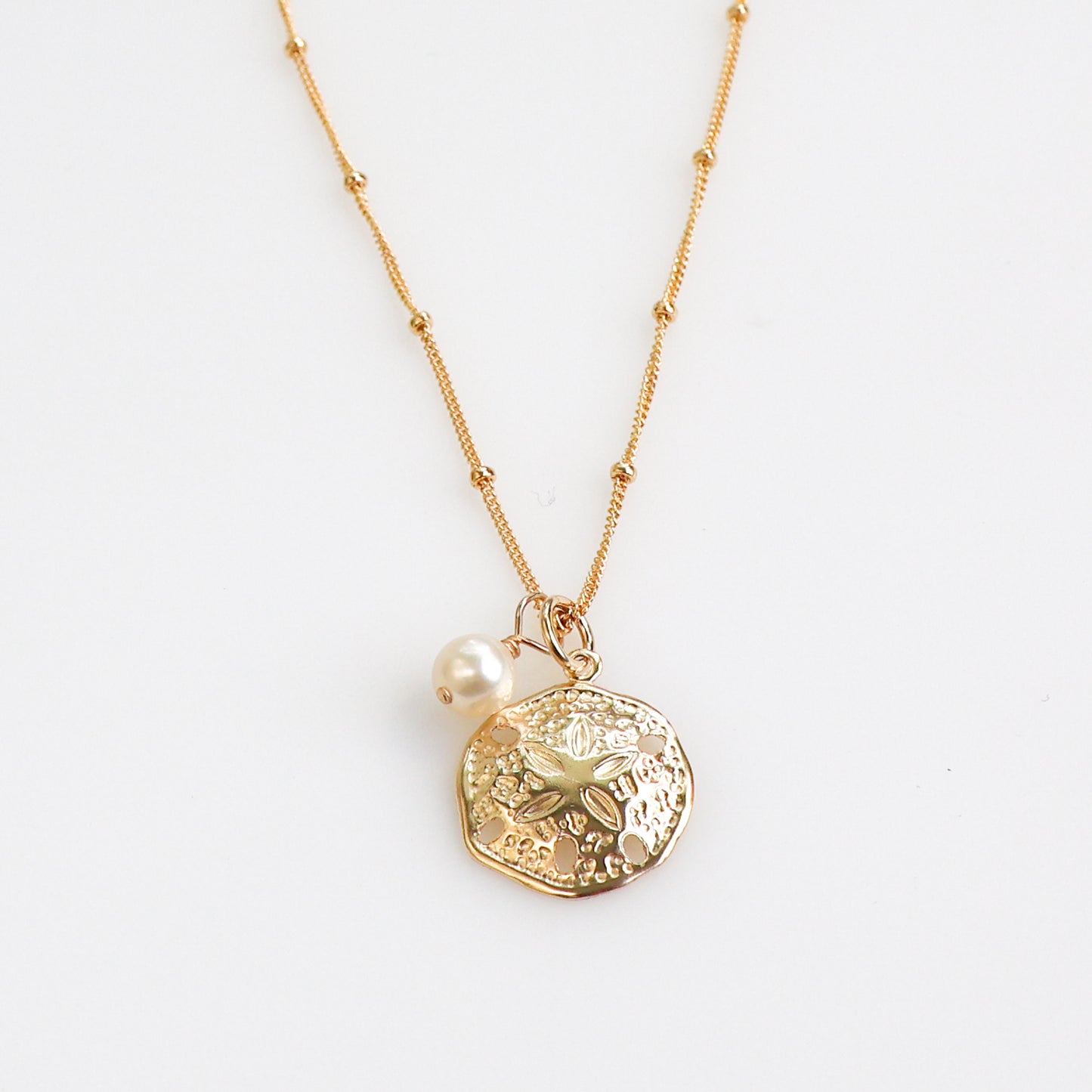 Sand Dollar & Birthstone Necklace