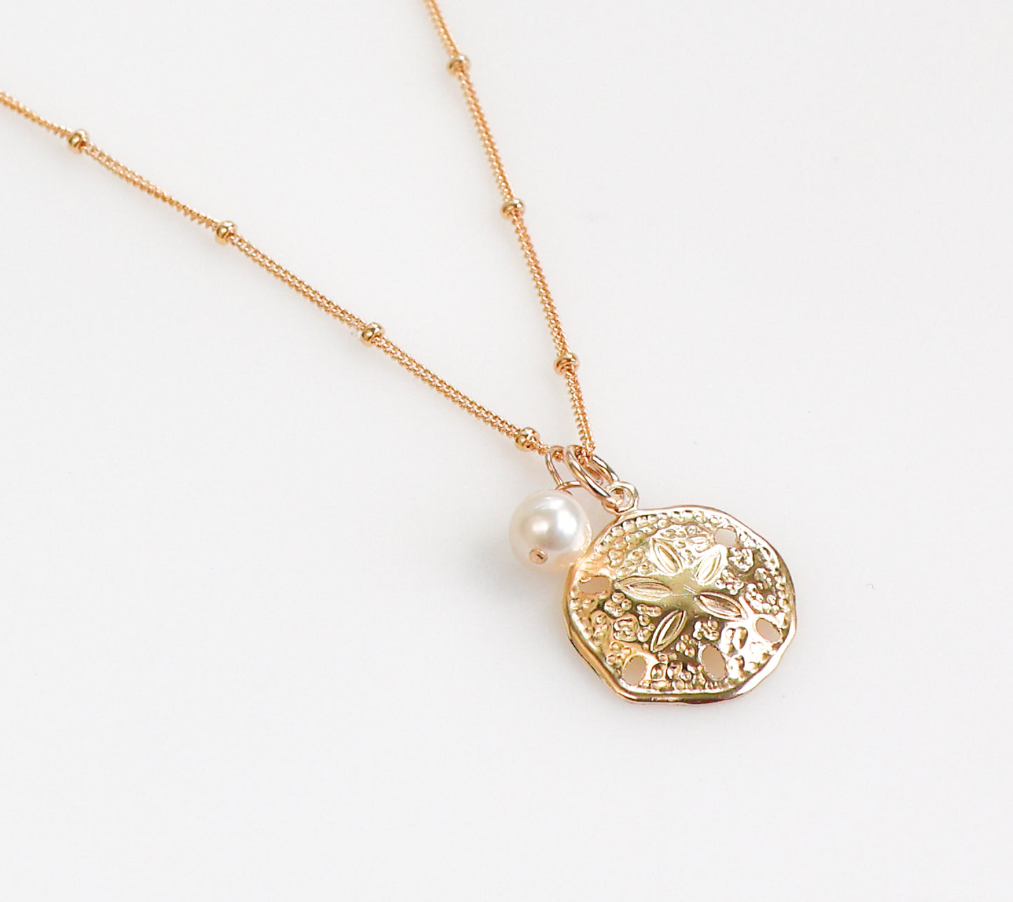 Sand Dollar & Birthstone Necklace