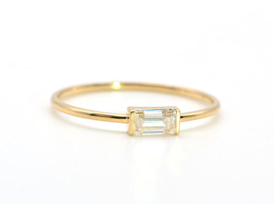 Moissanite Baguette Ring