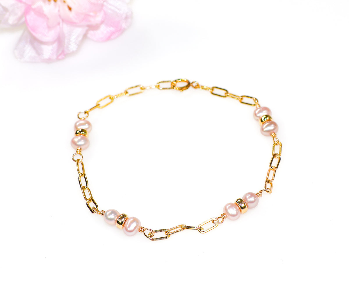 Emily Pearl Station Bracelet