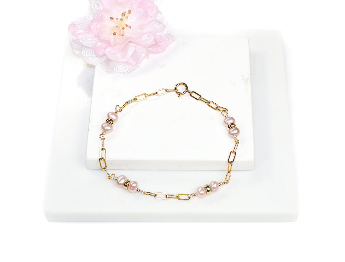 Emily Pearl Station Bracelet