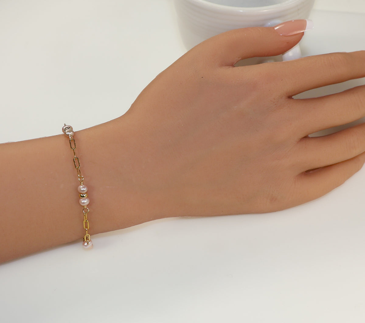 Emily Pearl Station Bracelet