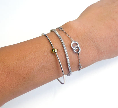 Interlocked Pave Circles Bracelet