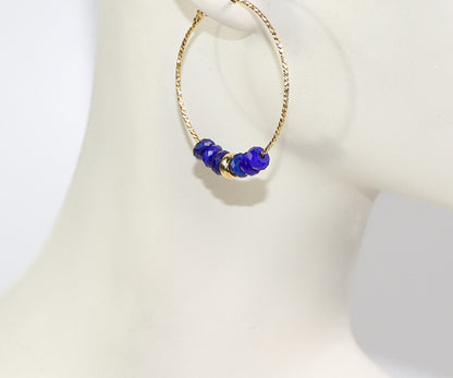 Lapis Hoop Earrings