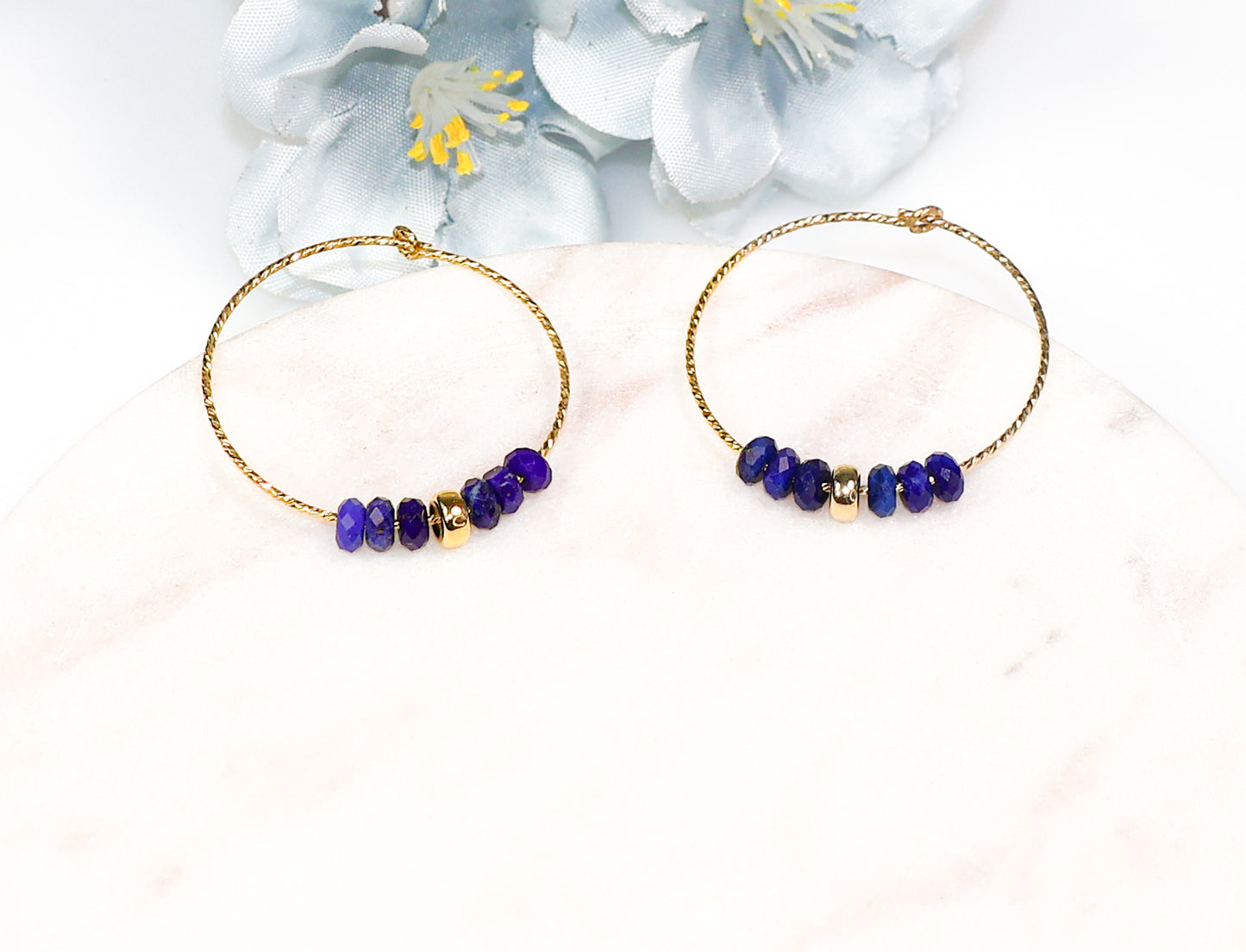 Lapis Hoop Earrings