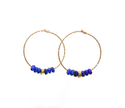 Lapis Hoop Earrings