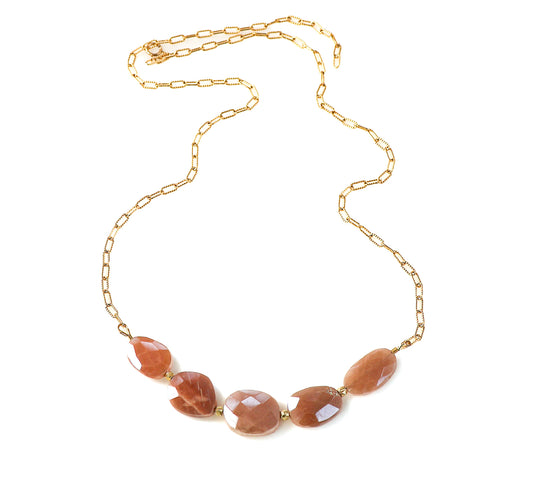 Peach Moonstone Necklace