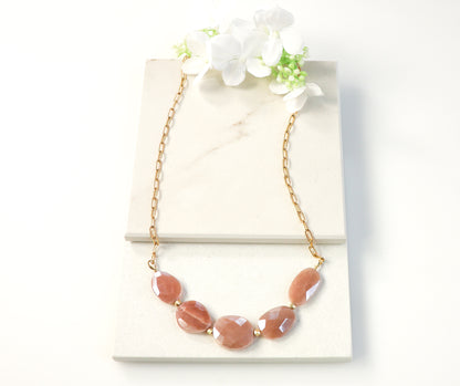 Peach Moonstone Necklace