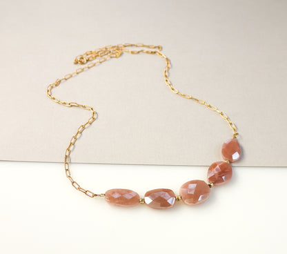 Peach Moonstone Necklace