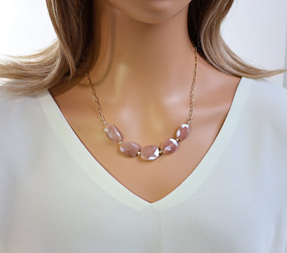Peach Moonstone Necklace