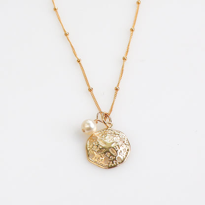 Sand Dollar & Birthstone Necklace