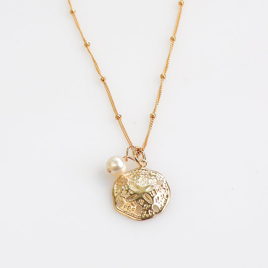 Sand Dollar & Birthstone Necklace