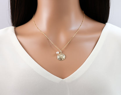 Sand Dollar & Birthstone Necklace
