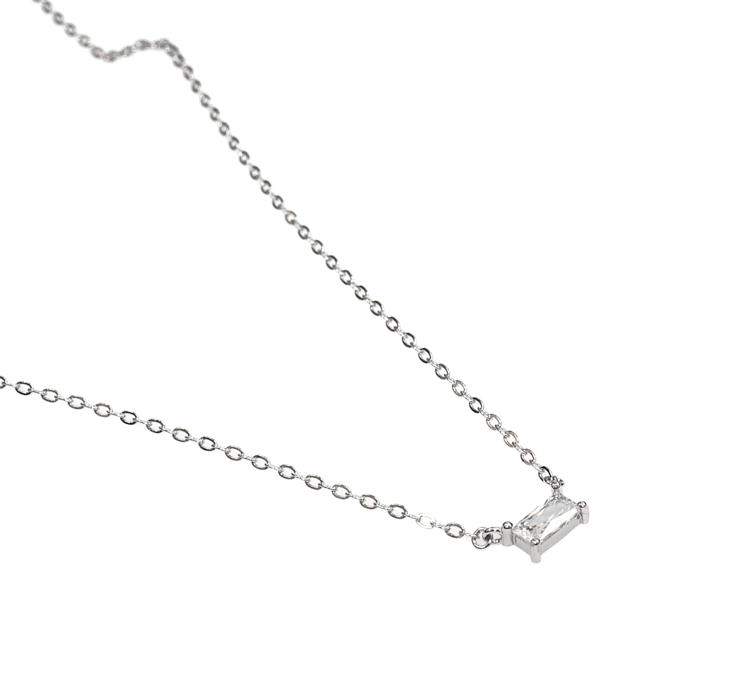 Solitaire Baguette Necklace