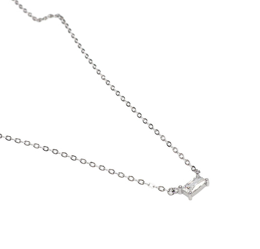 Solitaire Baguette Necklace