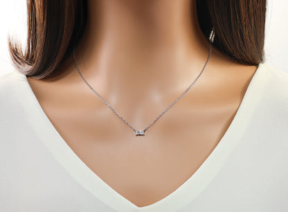 Solitaire Baguette Necklace