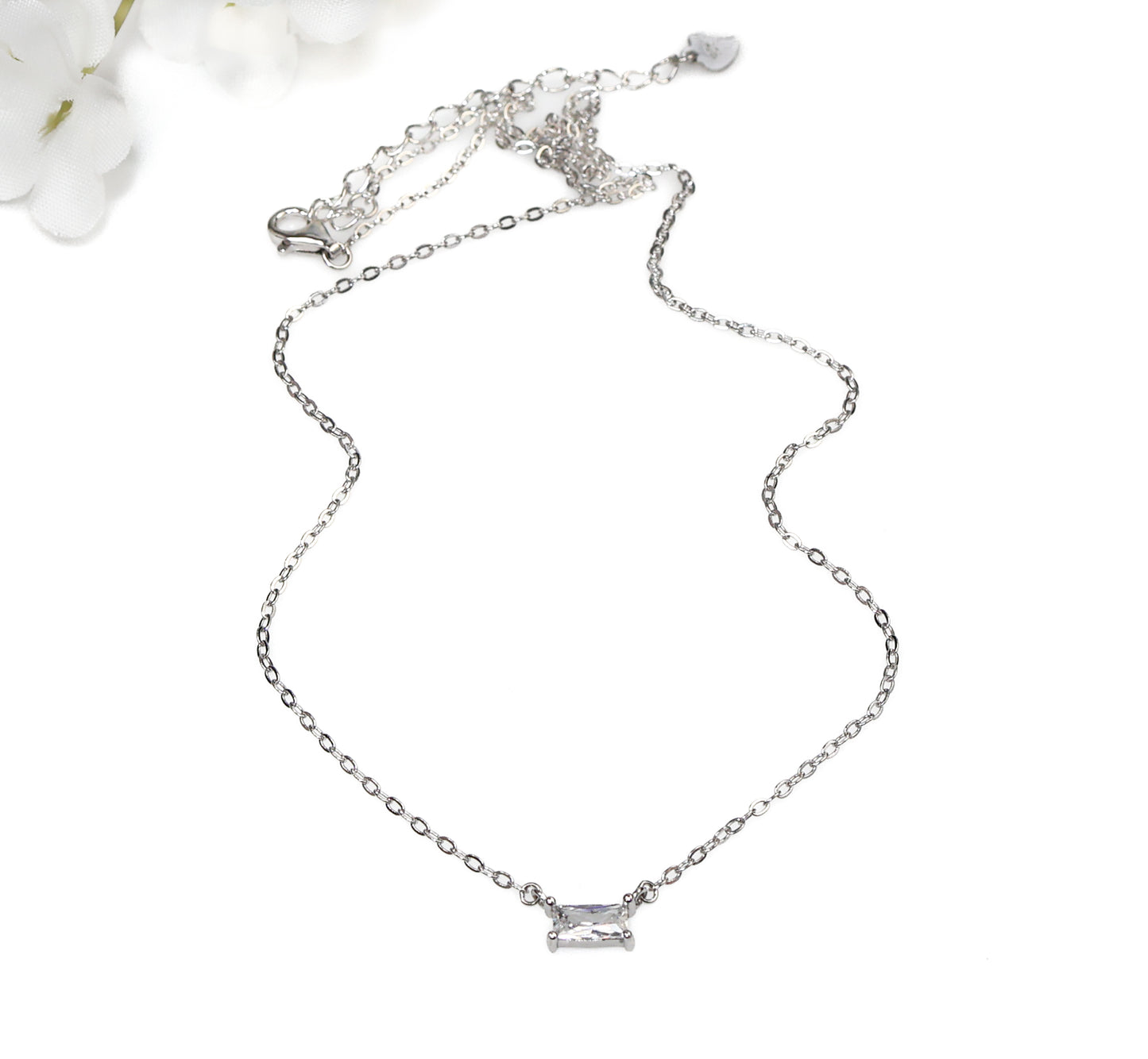 Solitaire Baguette Necklace