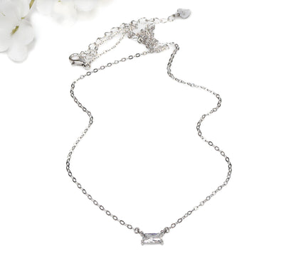Solitaire Baguette Necklace